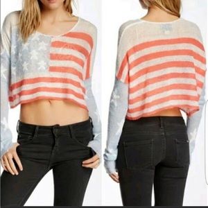 Wild Fox White Label Knit American Flag Sweater